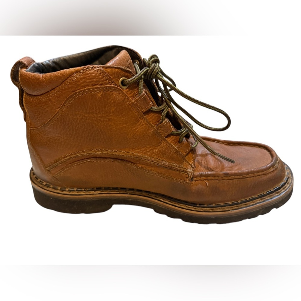 Justin Men’s Brown Pebble Grain Leather Moc Lace Up Ankle
style 988 size 12 M - Picture 2 of 16